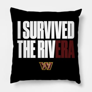 I Survived the Rivera White Text Pillow