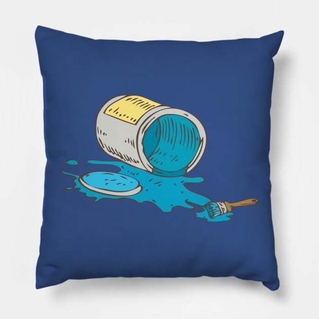 Blue Paint Pillow by deepfuze