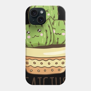 Cute Cat Face Cactus Phone Case