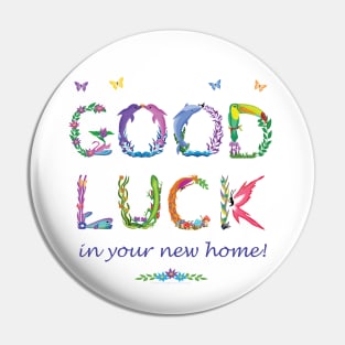 Good Luck in your new home - Tropical word art Pin