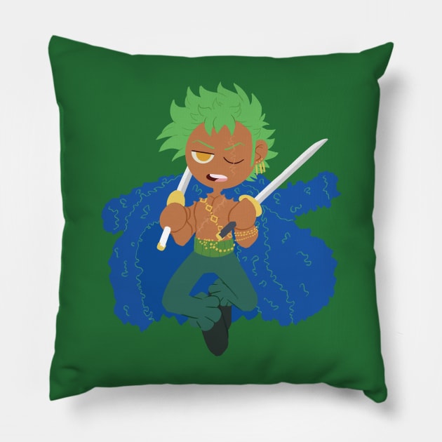 20th Anniversary Zoro Pillow by MossyMushrooms