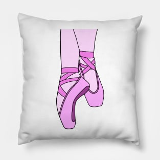 Pink pointe shoes Pillow