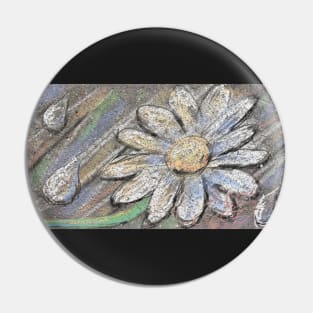 daisy and raindrops sidewalk chalk chalkboard drawing Pin