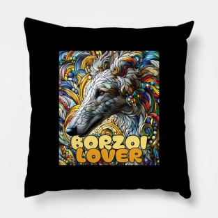 Borzoi lover, stained glass. I love borzois. Pillow