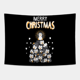 Funny Penguins Christmas Sweatshirt Tapestry