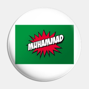 Personalised 'Muhammad' Kapow Wow Cartoon Comic Style Design Pin