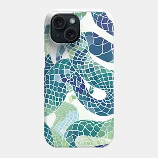 Blue and Green Snake Skin Phone Case