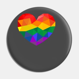 Faceted Rainbow Heart Pin