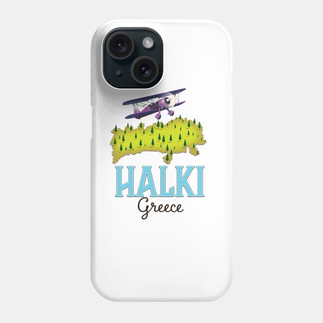 Halki Greece Map Phone Case by nickemporium1