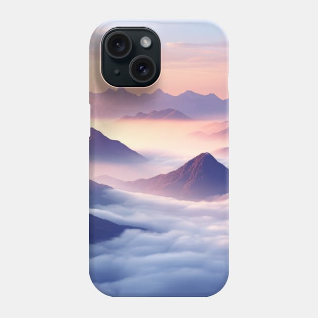 Mountain Sea Clouds Sunset Sky Landscape Phone Case by Cubebox