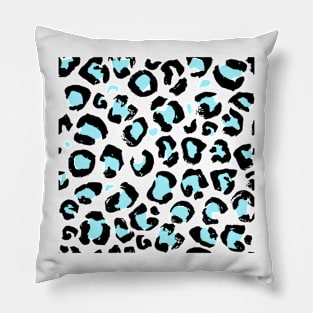 Blue Leopard Print Pillow