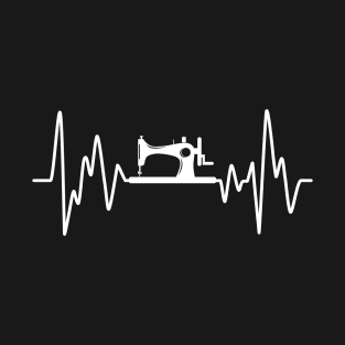 Sewing Machine Quilter Heartbeat Graph or Electrocardiogram T-Shirt