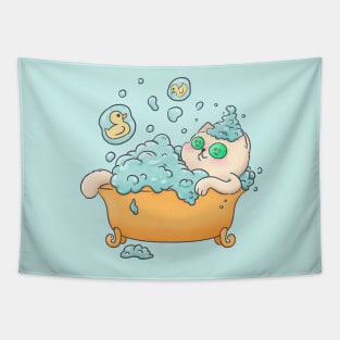 Bubble Bath SPA Cat Tapestry