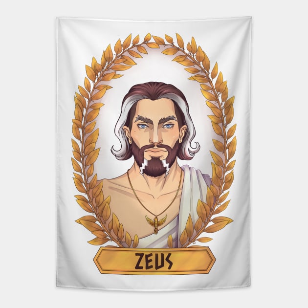 Zeus Olympian God Greek Mythology Tapestry by Tati Seol