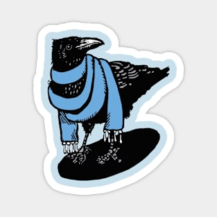 Big Blue Scarfed Crow Magnet