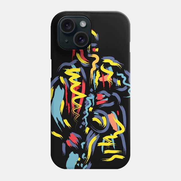 Saxophonist Paint Brush Style Phone Case by jazzworldquest