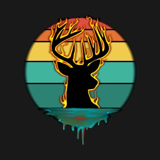 Flaming Retro Buck T-Shirt