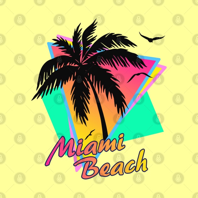 Miami Beach Cool 80s Sunset by Nerd_art