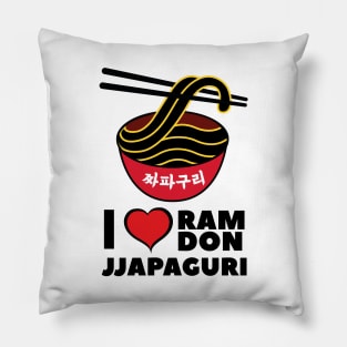 ramdon jjapaguri tee shirt Pillow