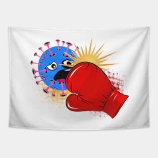 Boxing glove with Corona Virus Tapestry