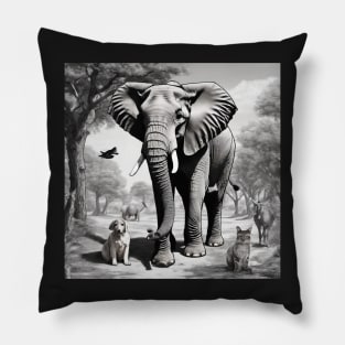 Elephant ,Painting , Poster , jungle safari Pillow