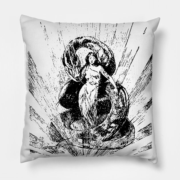 SERPENT SISTER Pillow by TheCosmicTradingPost