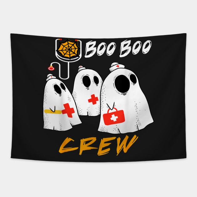 Halloween Costume Gift Boo Boo Crew Nurse Ghost Tapestry by Christyn Evans