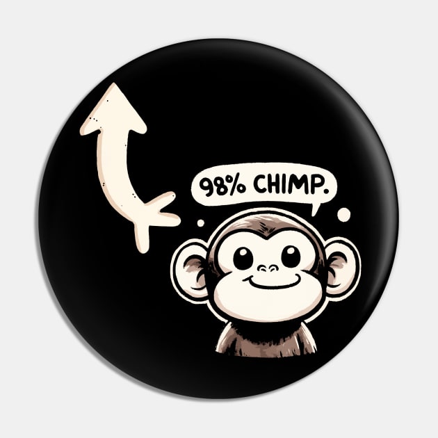 98 Percent little Chimp Pin by DoodleDashDesigns