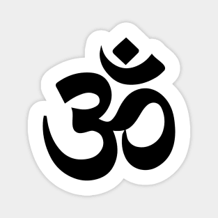 Ohm Om Symbol (black with white outline) Magnet