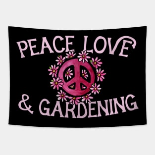 Peace Love and Gardening Tapestry