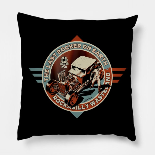 Rockabilly Wasteland Pillow by nanobarbero