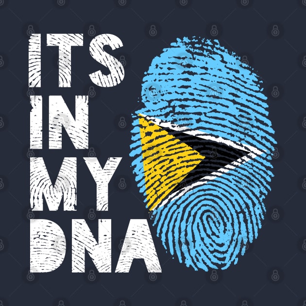 Its In My DNA Saint Lucia Flag Fingerprint by BraaiNinja