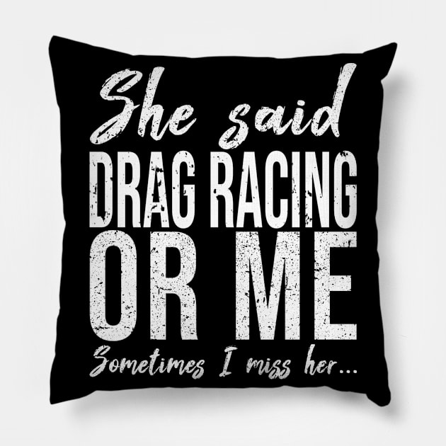 Drag racing funny sports gift Pillow by Bestseller