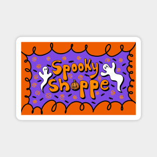 Spooky Shoppe Lettering Doodle, made by EndlessEmporium Magnet