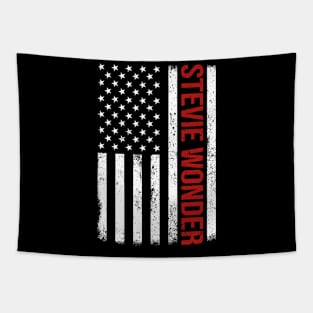 Graphic Stevie Wonder Proud Name US American Flag Birthday Gift Tapestry