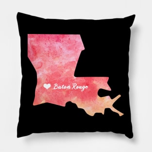 louisiana state map watercolor Watercolour Baton Rouge Pillow