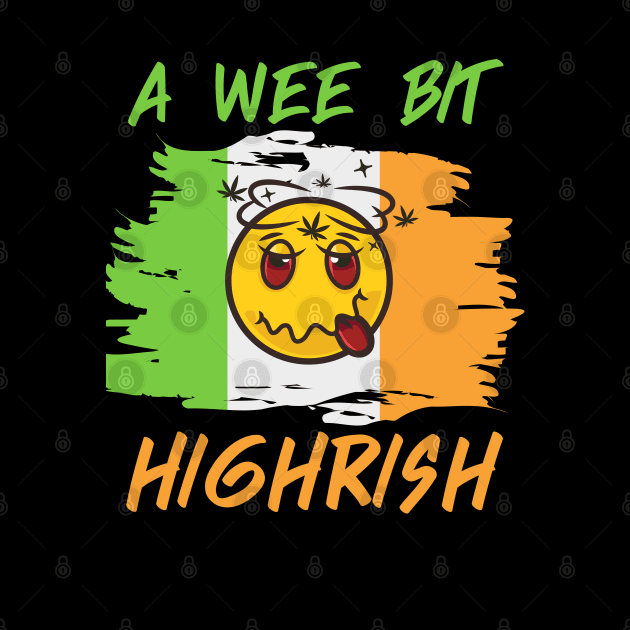 A Wee Bit Highrish Stoner Emoji Irish Flag by FrogandFog