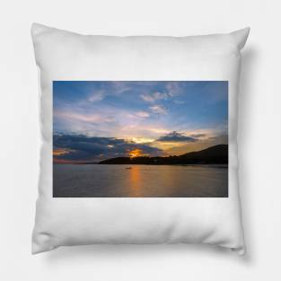 Sunrise Dreams: A Boat and the Sea Pillow