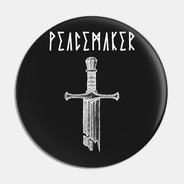 Peacemaker Gothic Broken Sword Runes Pin by thecamphillips