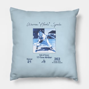 Warren Hooks Spahn • Southpaw • Milwaukee Braves Pillow