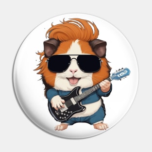 Cute rockstar guinea pig Pin