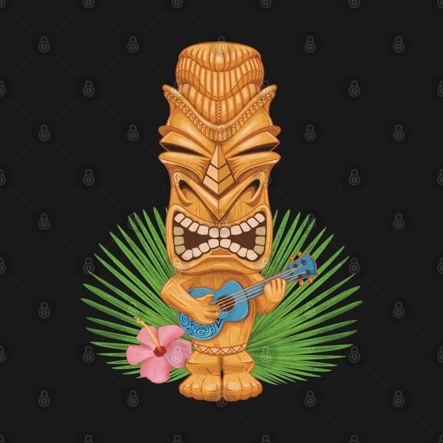 Tiki Totem Ukulele Player by Elysian Field Arts