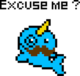 Narwhal mustache pixel art Magnet