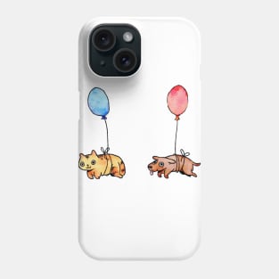Cat and Dog Balloon Phone Case