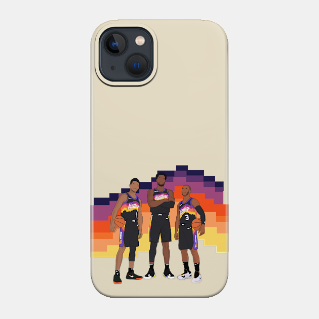 Phoenix Basketball Big 3 City Jersey Booker Ayton Paul - Phoenix Suns - Phone Case