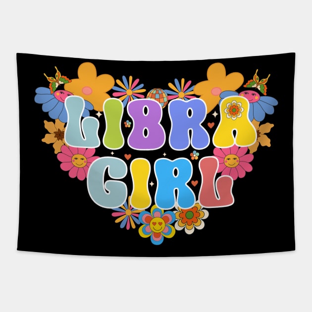 Hippie Libra Girl Libra Horoscope Zodiac Tapestry by Hensen V parkes