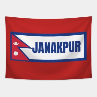 Janakpur City with Nepal Flag Tapestry