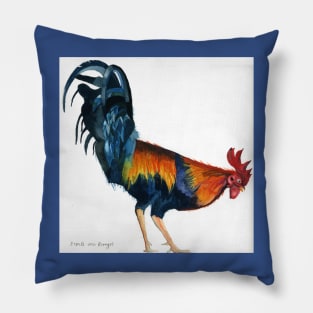 Original watercolour painting of a Cockerel Pillow