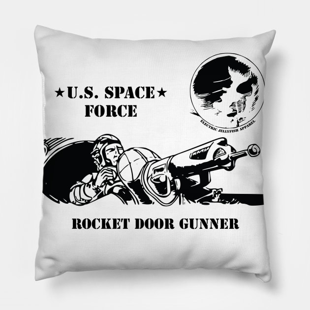 Space Force Door Gunner Pillow by Electric Jellyfish