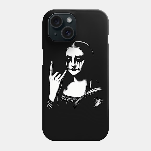 Blackened Mona Lisa Phone Case by MetalByte